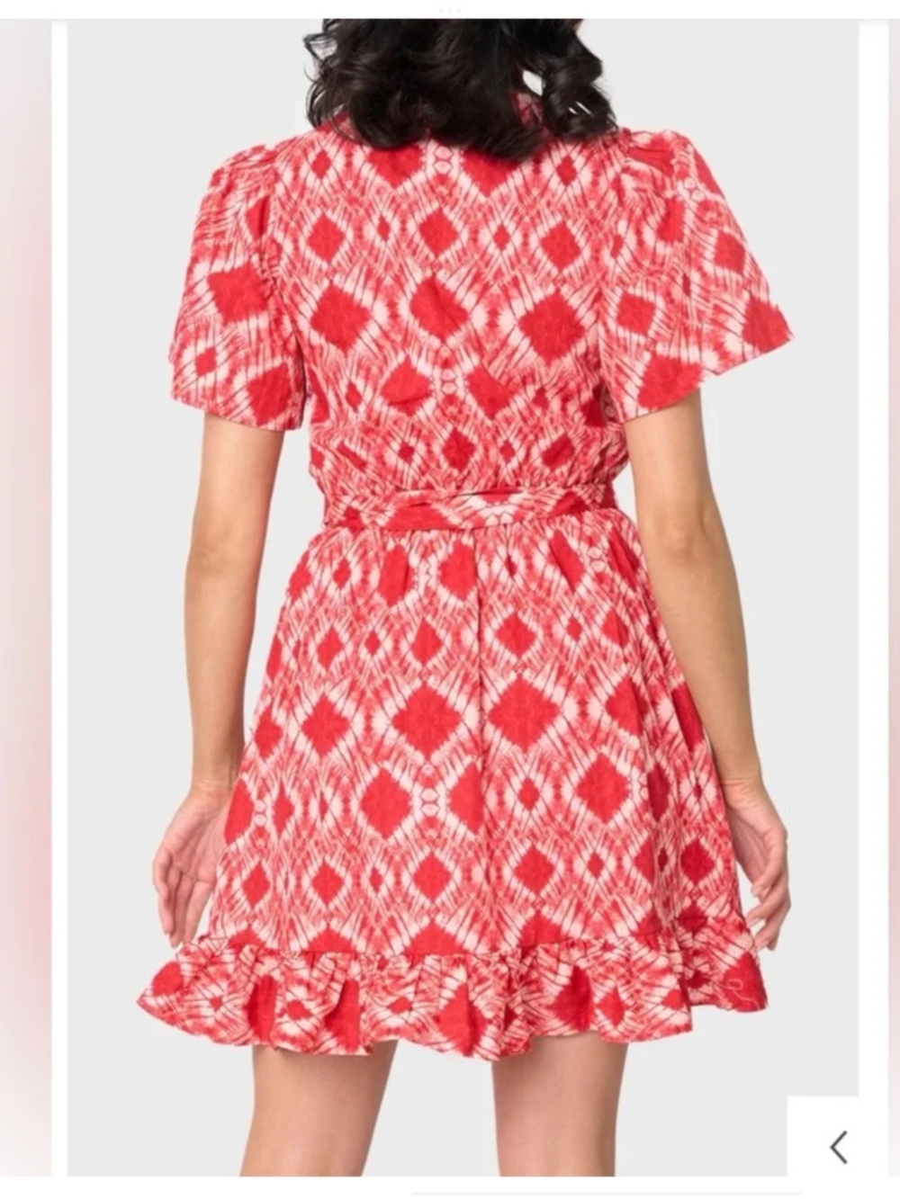 GIBSONLOOK Batik Print Flutter Sleeve Cotton Poplin Dress - Picture 2 of 16